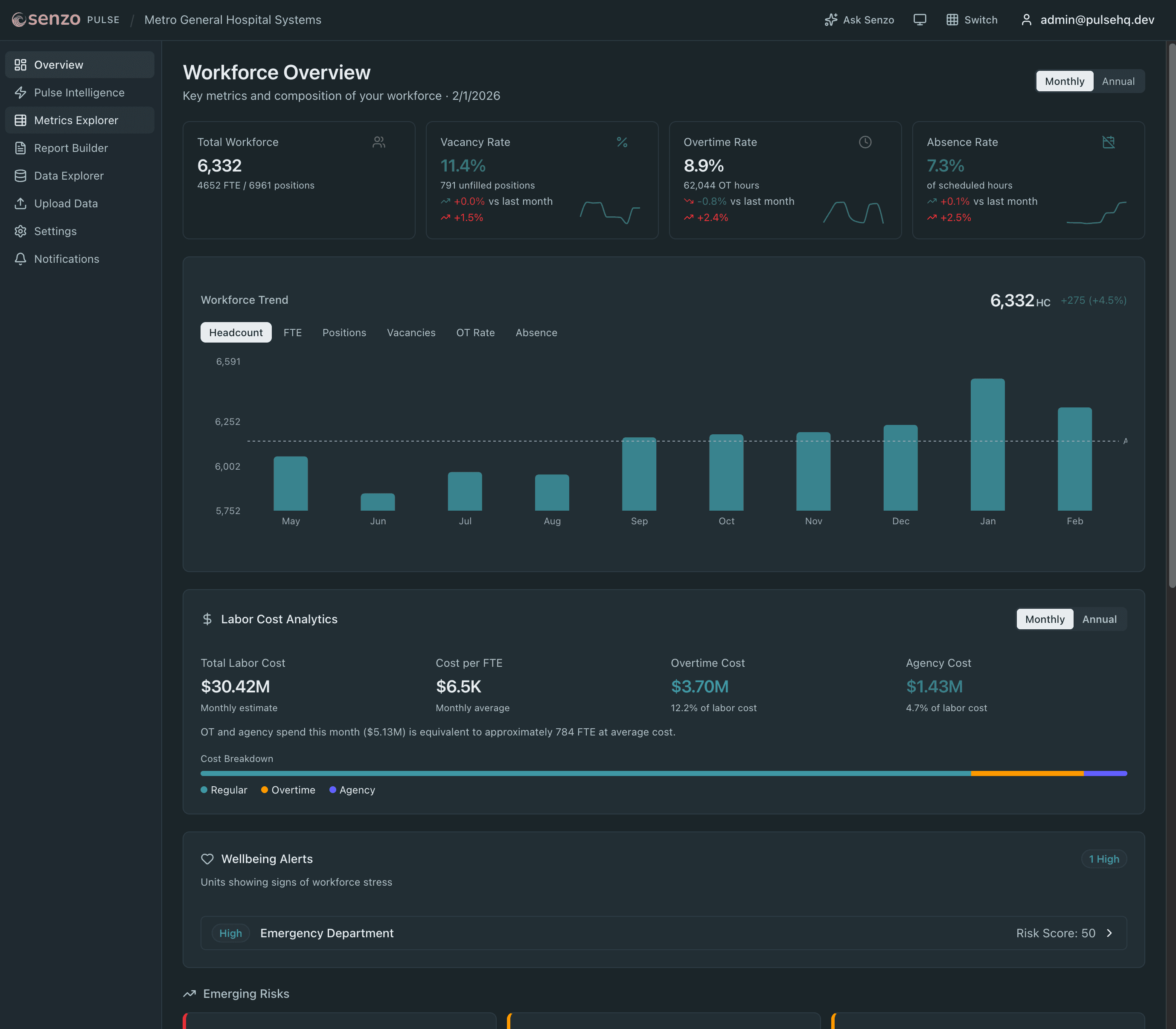Workforce Overview dashboard